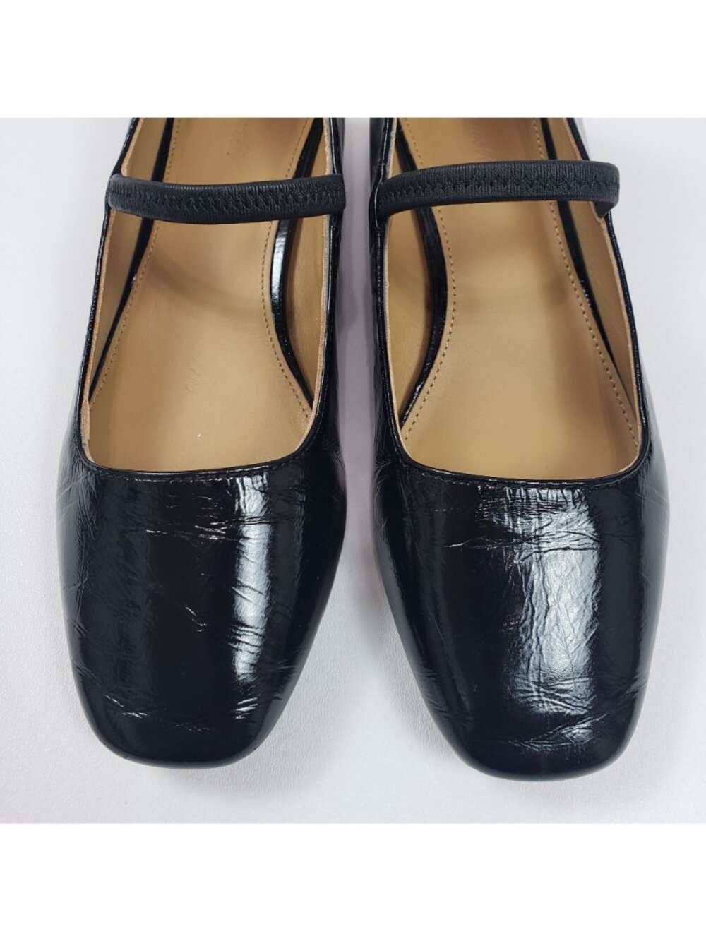 Madewell The Greta Pump True Black Crinkled Patent Leather Mary Jane Strap Sz 7M - Picture 13 of 15